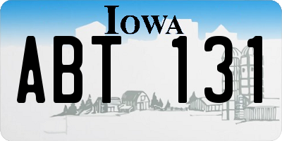 IA license plate ABT131