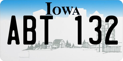 IA license plate ABT132