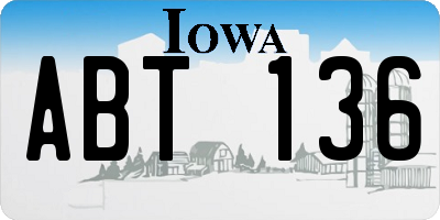 IA license plate ABT136