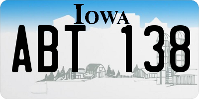 IA license plate ABT138