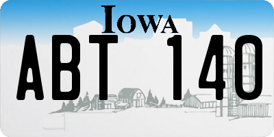 IA license plate ABT140