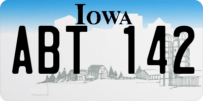 IA license plate ABT142