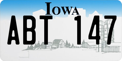 IA license plate ABT147