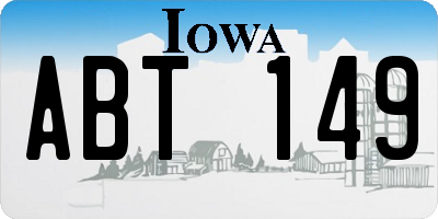 IA license plate ABT149