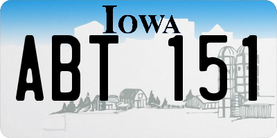 IA license plate ABT151