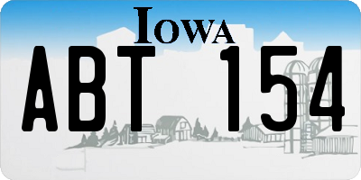 IA license plate ABT154