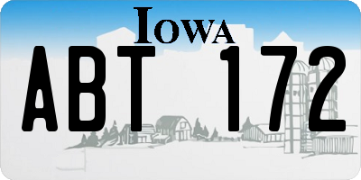 IA license plate ABT172