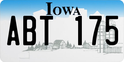 IA license plate ABT175