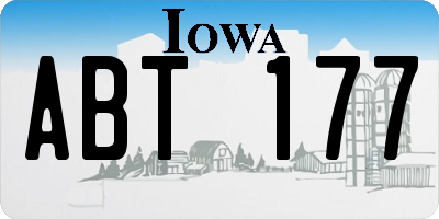 IA license plate ABT177