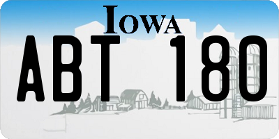 IA license plate ABT180