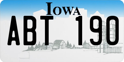 IA license plate ABT190