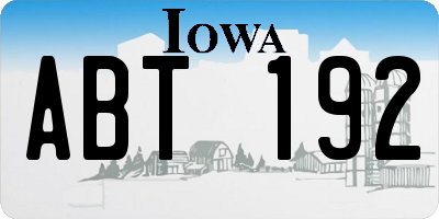 IA license plate ABT192