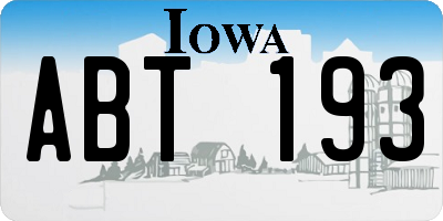 IA license plate ABT193
