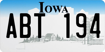 IA license plate ABT194