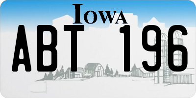 IA license plate ABT196