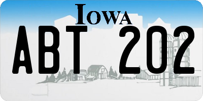 IA license plate ABT202