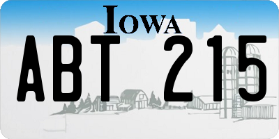 IA license plate ABT215