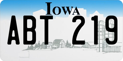 IA license plate ABT219