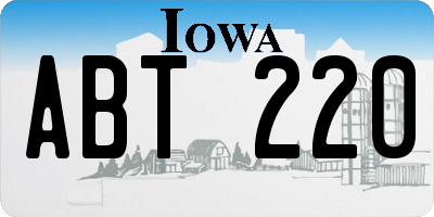 IA license plate ABT220