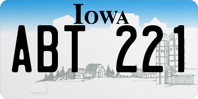 IA license plate ABT221