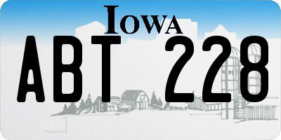 IA license plate ABT228
