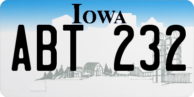 IA license plate ABT232