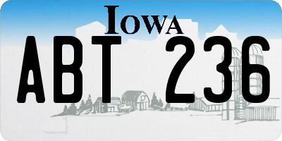 IA license plate ABT236