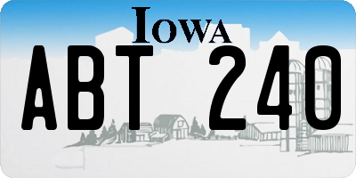IA license plate ABT240