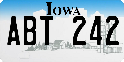 IA license plate ABT242