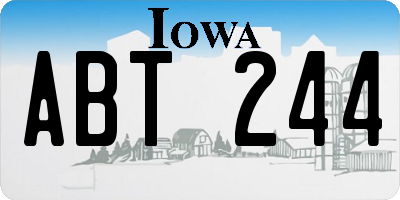 IA license plate ABT244