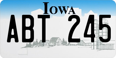 IA license plate ABT245