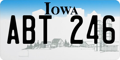 IA license plate ABT246
