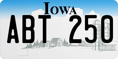 IA license plate ABT250
