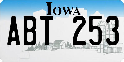 IA license plate ABT253