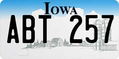 IA license plate ABT257