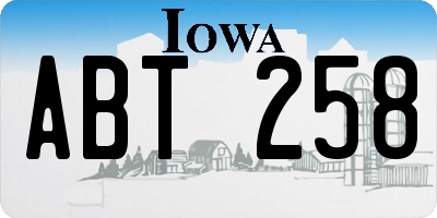 IA license plate ABT258