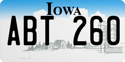 IA license plate ABT260