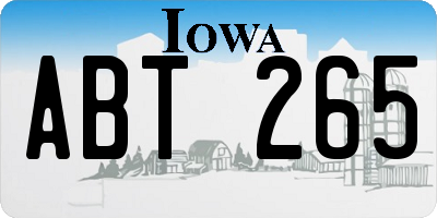 IA license plate ABT265