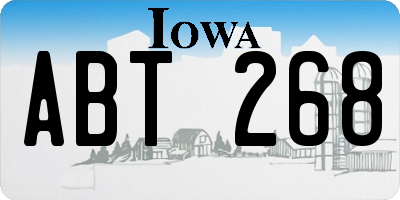 IA license plate ABT268