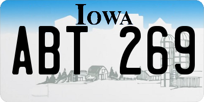 IA license plate ABT269