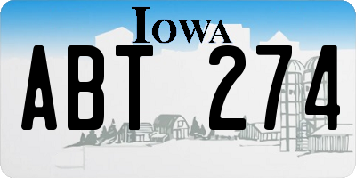 IA license plate ABT274