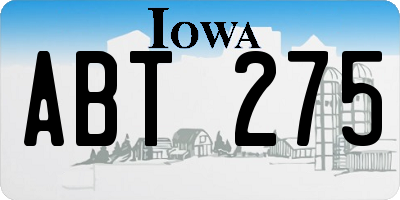 IA license plate ABT275