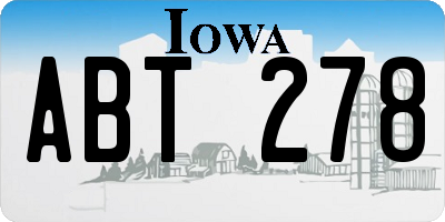 IA license plate ABT278