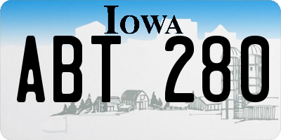 IA license plate ABT280