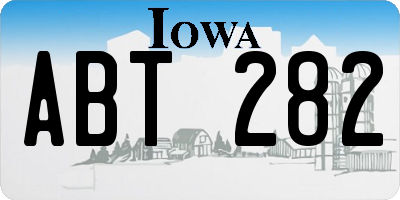 IA license plate ABT282