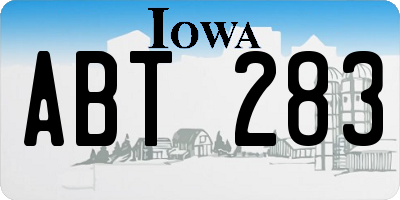 IA license plate ABT283