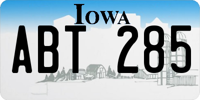 IA license plate ABT285