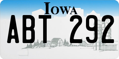IA license plate ABT292