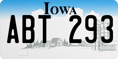 IA license plate ABT293
