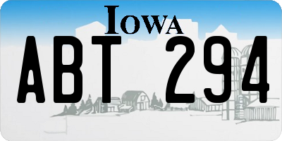 IA license plate ABT294